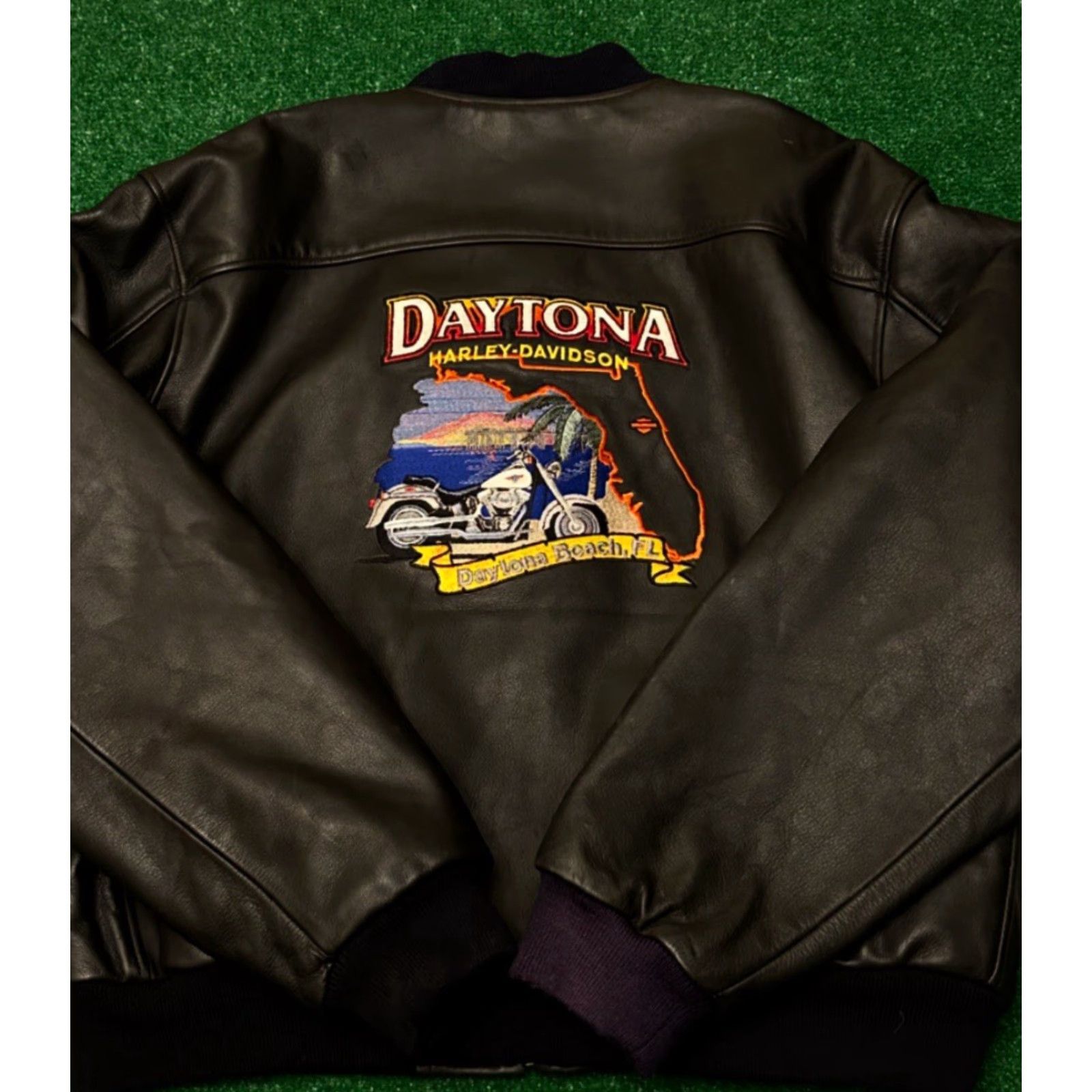 Harley Davidson VINTAGE Harley-Davidson Leather Jacket Daytona Beach Mens 2XL Biker Black Zip Size US XXL / EU 58 / 5 - 7 Thumbnail