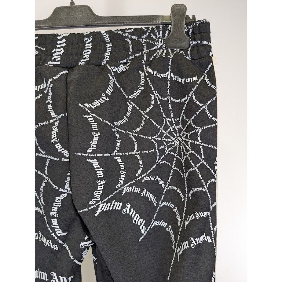 Palm Angels o1rshd1 Spider Web Classic Track Pant in Black Off White Size US 36 / EU 52 - 15 Thumbnail