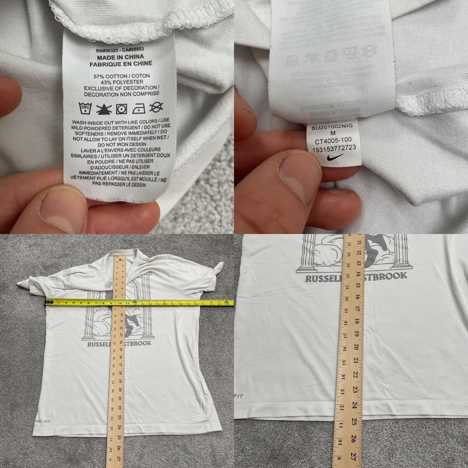 Nike Nike Dri-Fit The Nike Tee Tee Shirt Mens M White Crew Neck Short Sleeve Shirt Mens White Nike Dri-Fit Tee Size US M / EU 48-50 / 2 - 8 Thumbnail