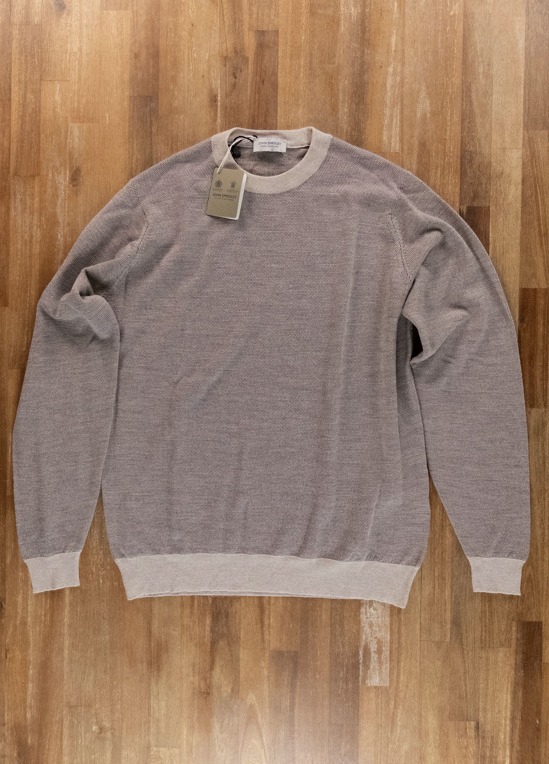 JOHN SMEDLEY 15Singular beige gray merino wool sweater Large