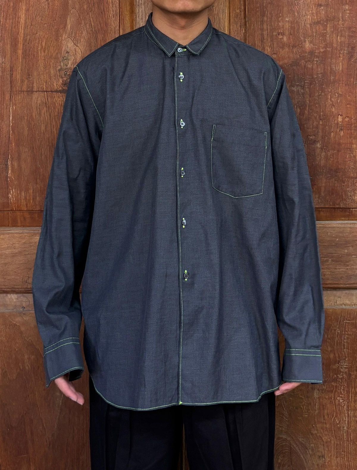Comme des Garcons SHIRT Contrast Stitching tiny Collared Shirt - Medium Size US M / EU 48-50 / 2 - 1 Thumbnail