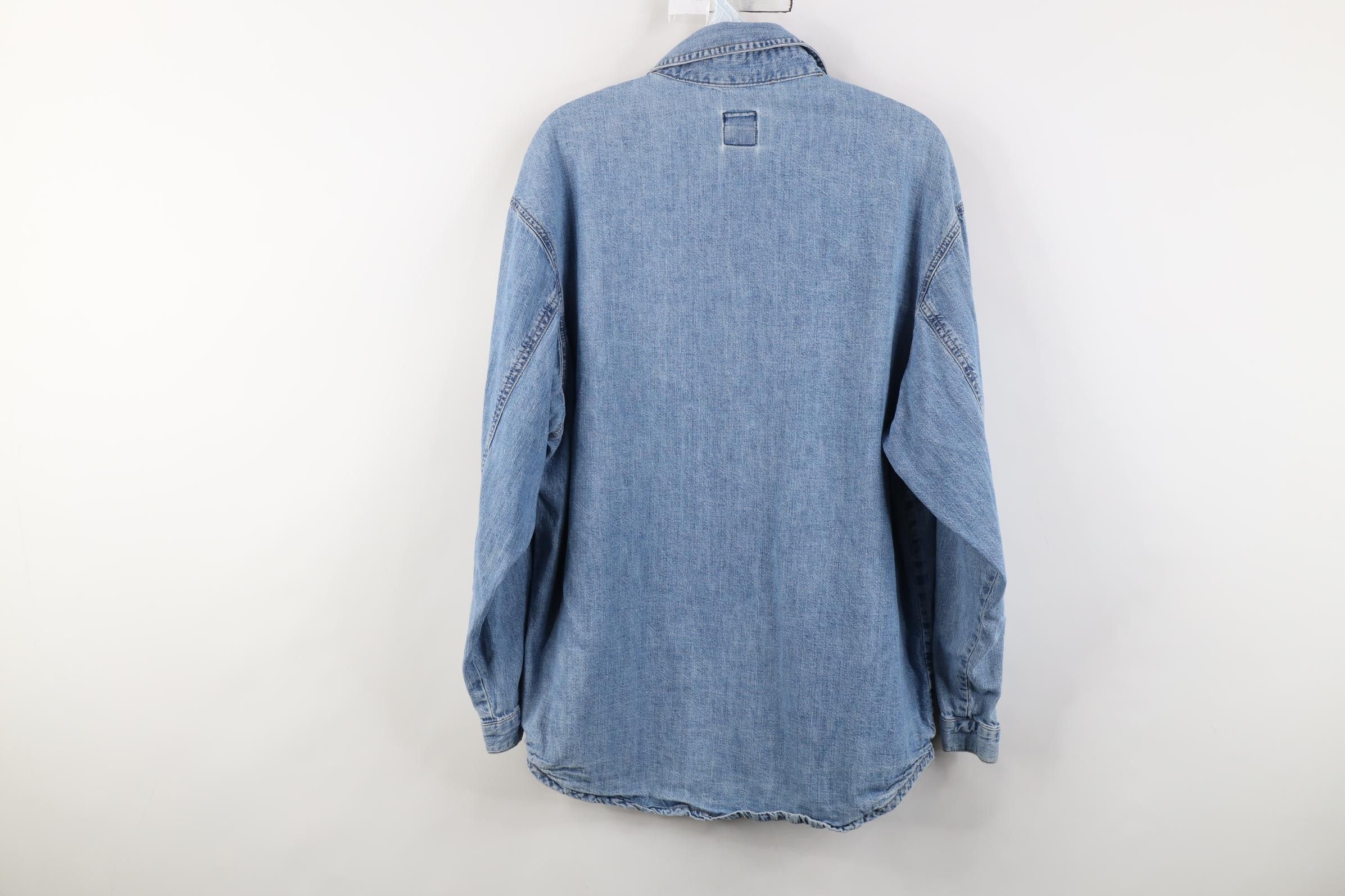 Vintage Vintage 90s Streetwear Collared Denim Jean Button Shirt Blue Size S / US 4 / IT 40 - 11 Thumbnail