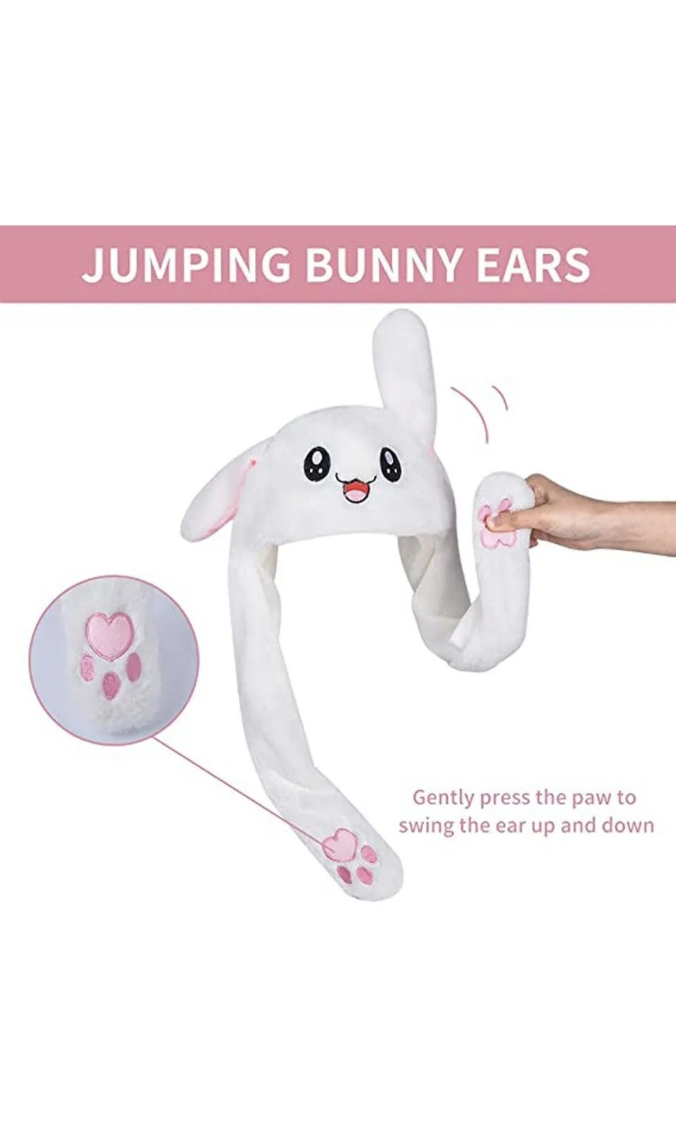Other Funny Bunny Plush Hat w/Moving Ears Cute Gift 4 Women Girls Size ONE SIZE - 2 Thumbnail