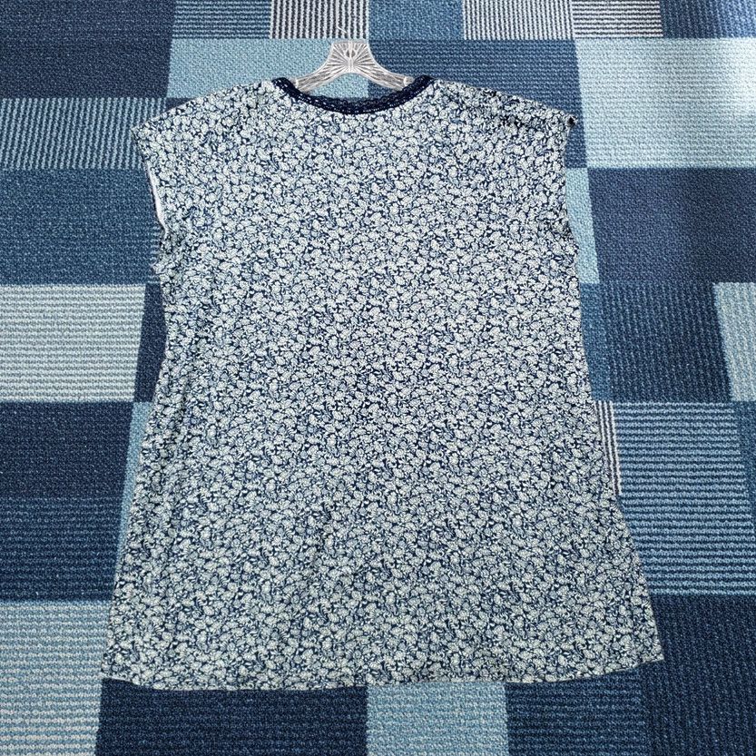 CO Liz & Co Gown Womens 3X Blue Floral Ditsy Henley Sleeveless Cotton Plus Dress Size XXL / US 16-18 / IT 52-54 - 1 Thumbnail