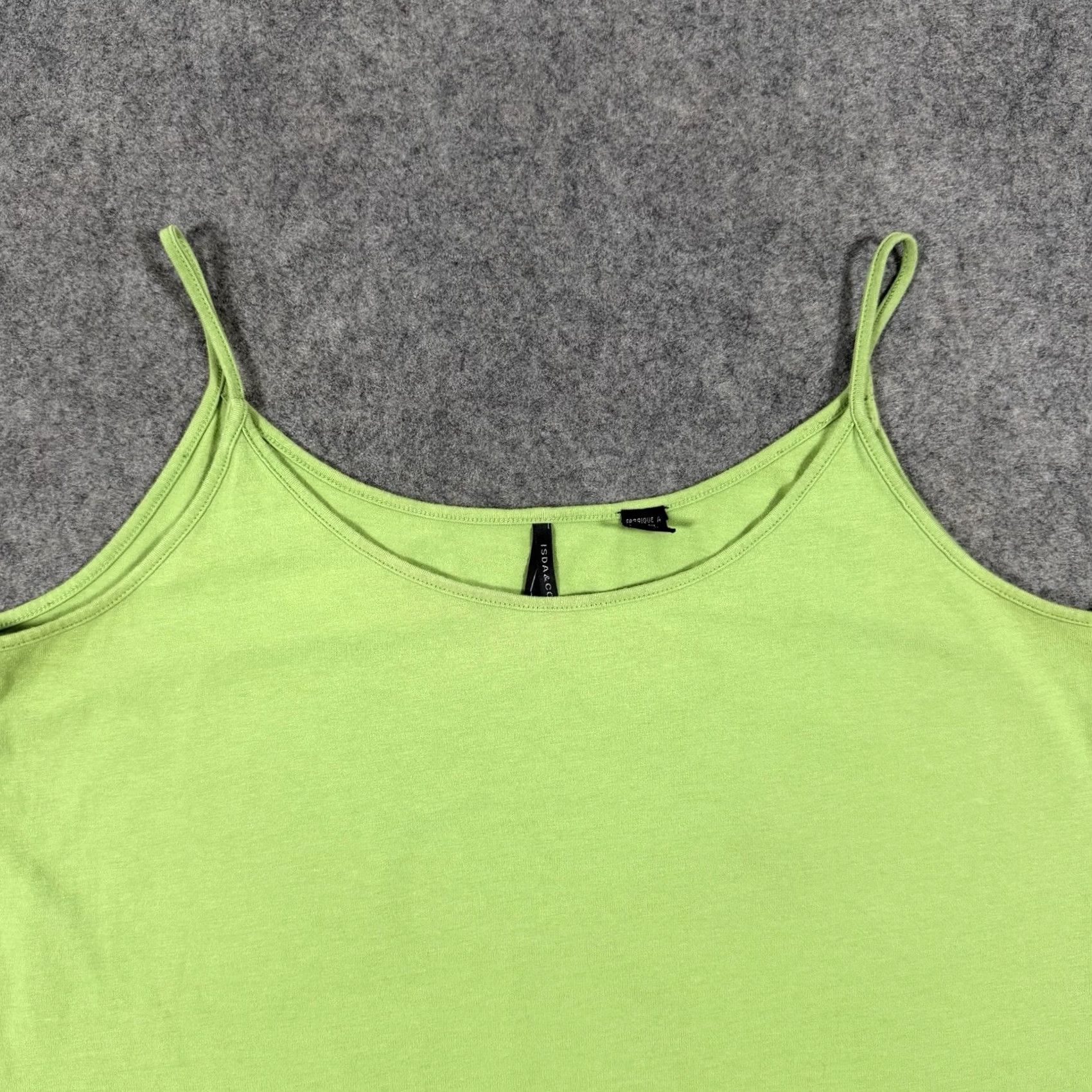 CO Isda & Co Tank Top Camisole Women's Size Large Neon Green Casual Sleeveless Size L / US 10 / IT 46 - 2 Thumbnail