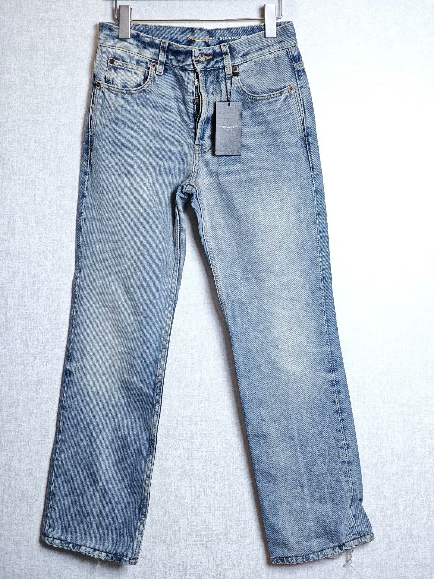 Saint Laurent Paris Saint Laurent Straight-Leg Denim Jeans Size 26" / US 2 / IT 38 - 1 Thumbnail