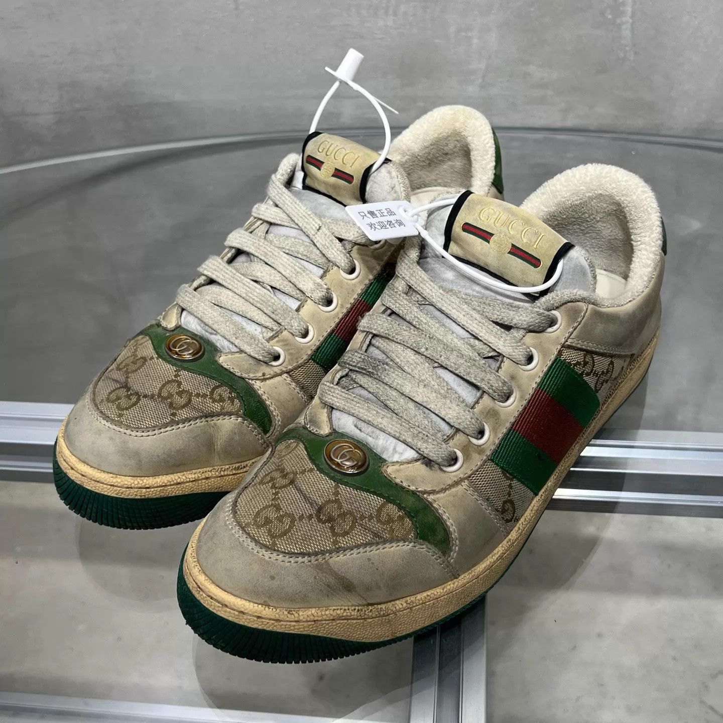 Gucci Gucci Enamel Dirty Green Sneakers UK6.5 (40.5) Size US 7.5 / EU 40-41 - 2 Thumbnail