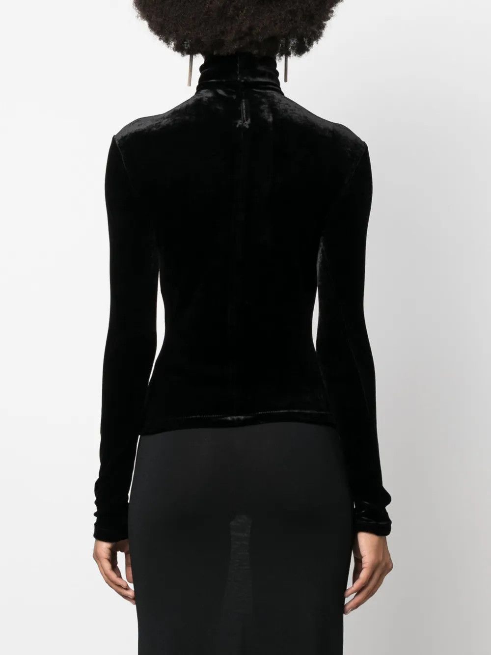 Saint Laurent Paris o1s1wg110825 High-Neck T-Shirt in Black Size S / US 4 / IT 40 - 3 Thumbnail