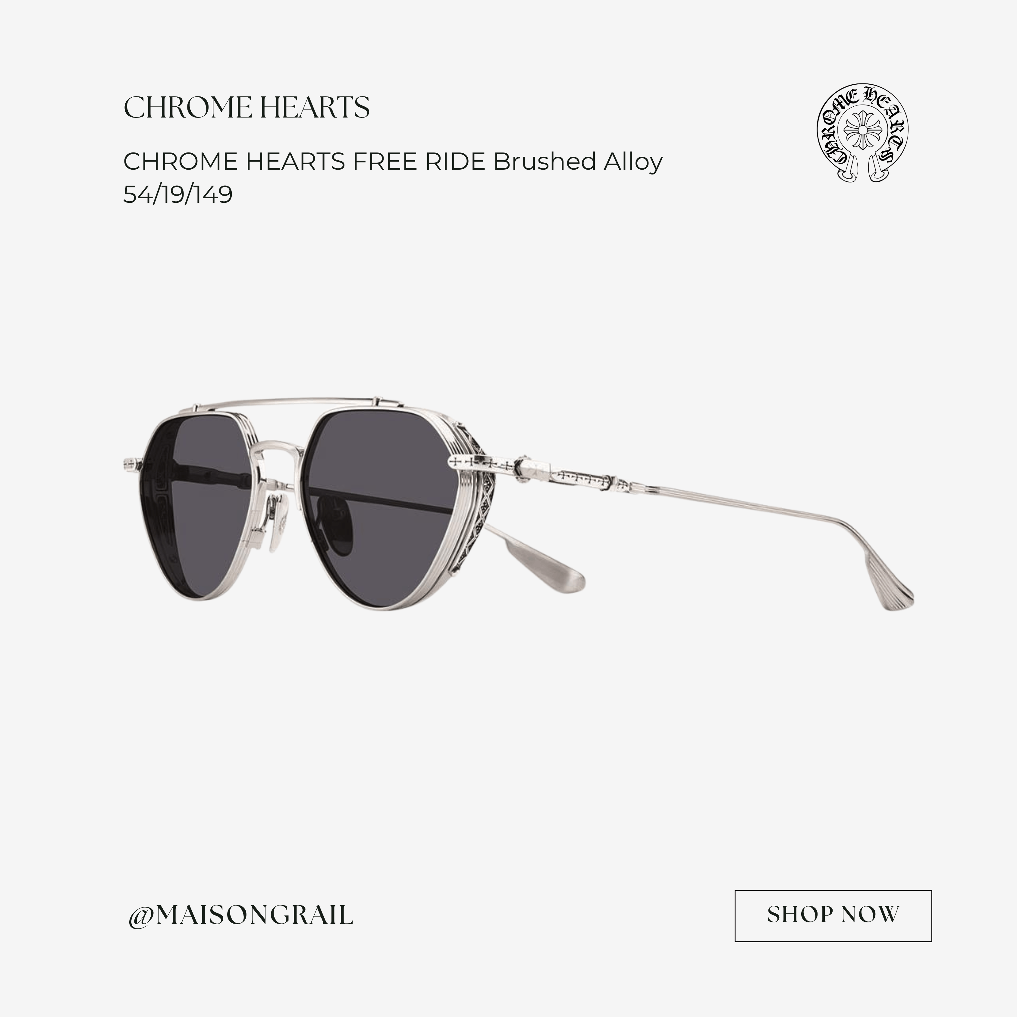 Chrome Hearts CHROME HEARTS FREE RIDE Brushed Alloy | Grailed