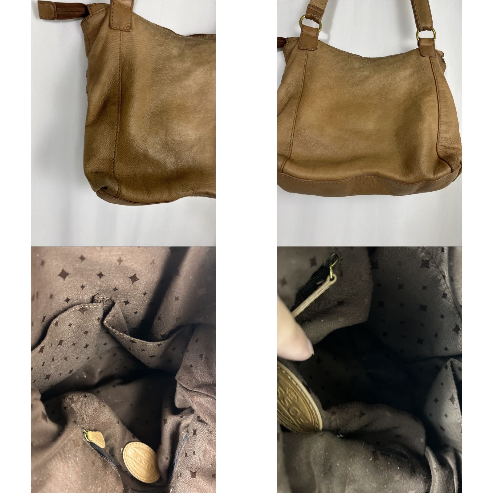 Fossil Fossil Shoulder Bag Brown Leather Crossbody Zipper Front Flap 11x11.5x2 Women Size ONE SIZE - 11 Thumbnail