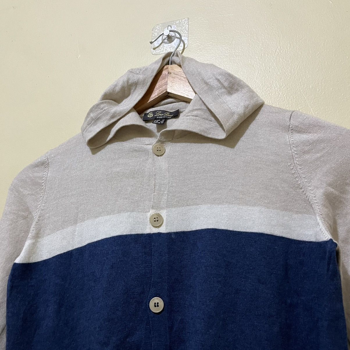 Loro Piana LORO PIANA - COLOR BLOCK CASHMERE HOODED JACKET Size L / US 10 / IT 46 - 4 Thumbnail