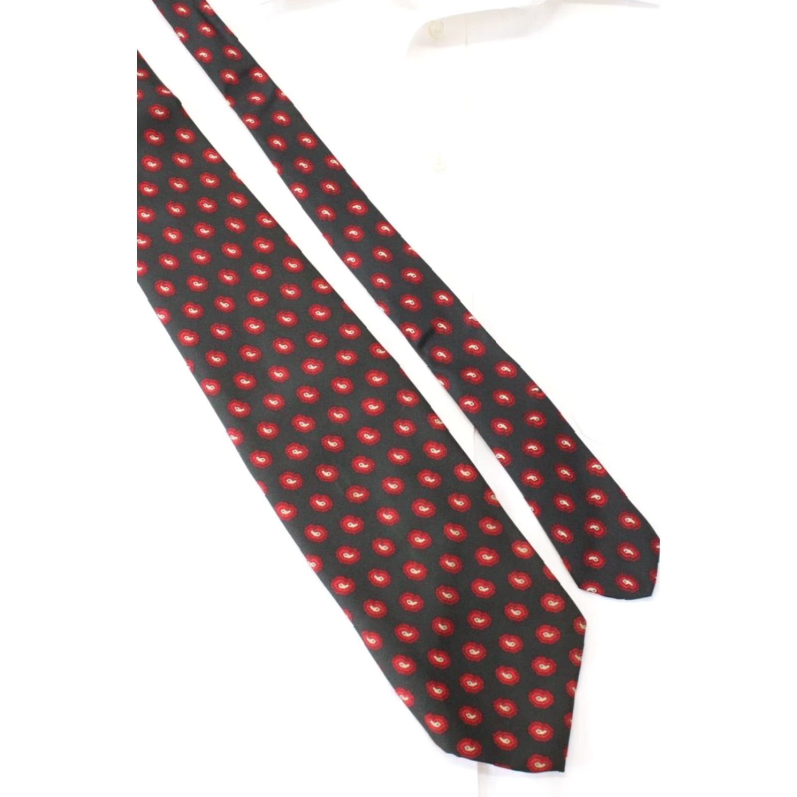 Vintage Vintage Bullock's Necktie Black Silk Paisley 59" 4" Mens Tie USA Classic (57"-60") - 100% Silk - Men - Vintage Special Occasion Size ONE SIZE - 7 Thumbnail