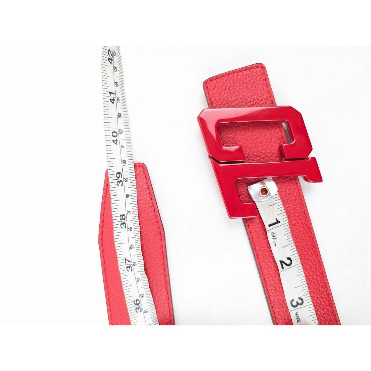 Christian Louboutin o1rshd1 Size: 90 / Calf Happy Rui CL Logo Belt in Loubi Size 34 - 17 Thumbnail