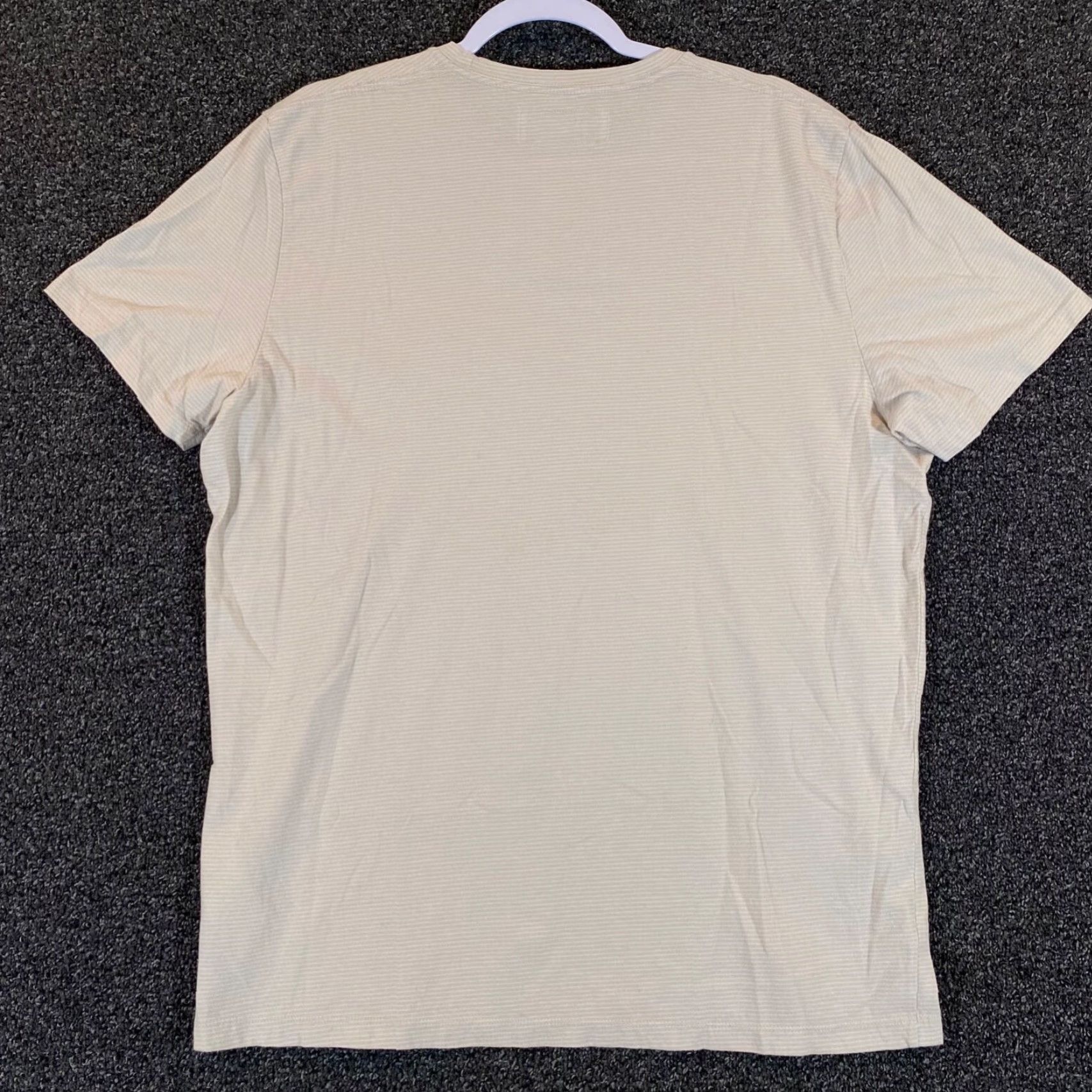 Abercrombie & Fitch Abercrombie & Fitch Shirt Mens XL Cream Brown Spellout Striped Short Sleeve T-Shirt Logo Vintage? No Size US XL / EU 56 / 4 - 7 Thumbnail