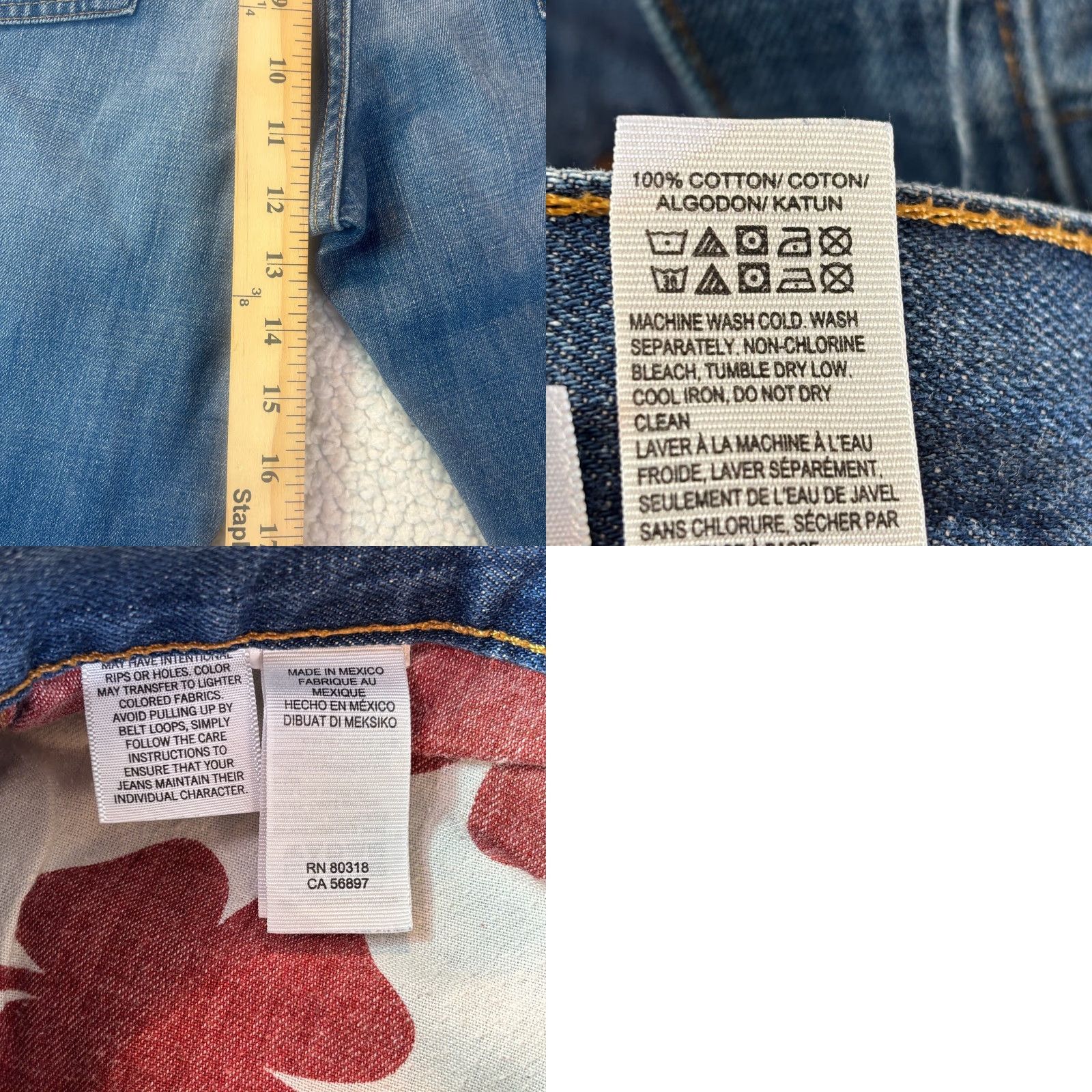 Lucky Brand Lucky 221 Original Straight Jeans Men’s 34x30 Medium Wash 100% Cotton Size US 34 / EU 50 - 8 Thumbnail