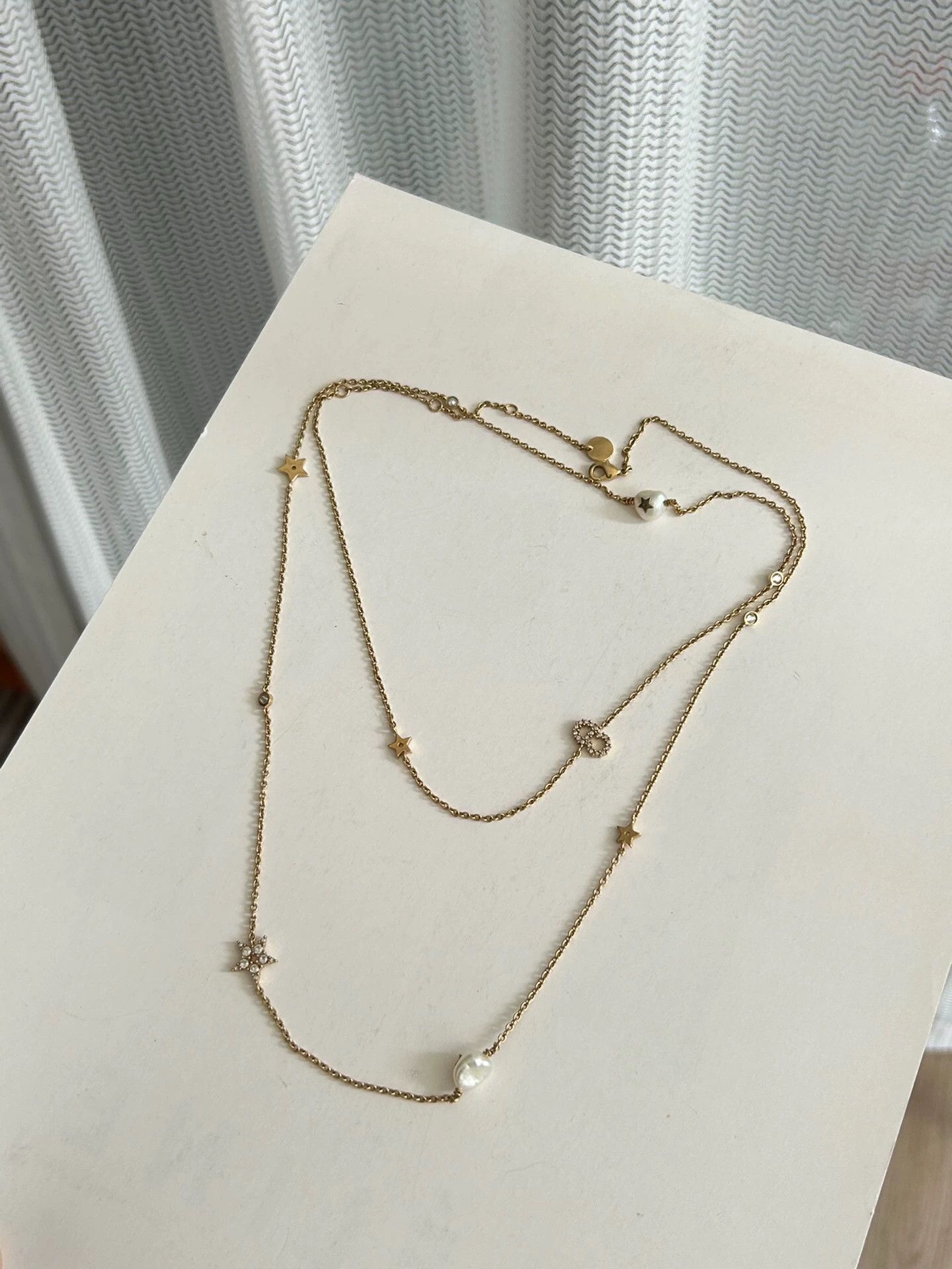 Dior Dior Pearl Diamond Alloy Layered Necklace 99 New Size ONE SIZE - 1 Thumbnail