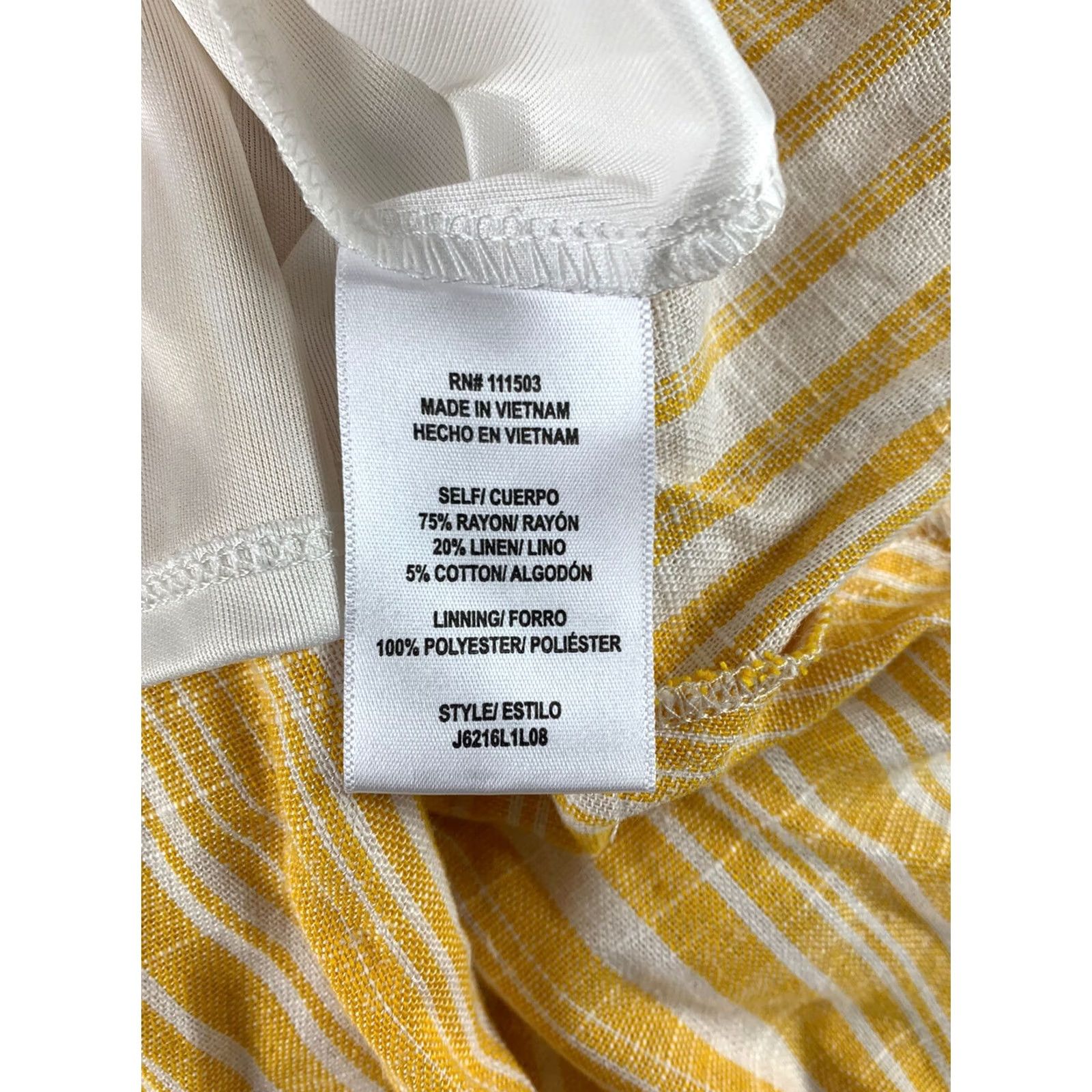 Hudson JUNE & HUDSON LONG DRESS YELLOW STRIPED WOMENS SIZE 1 LINEN BLEND Size XS / US 0-2 / IT 36-38 - 6 Thumbnail