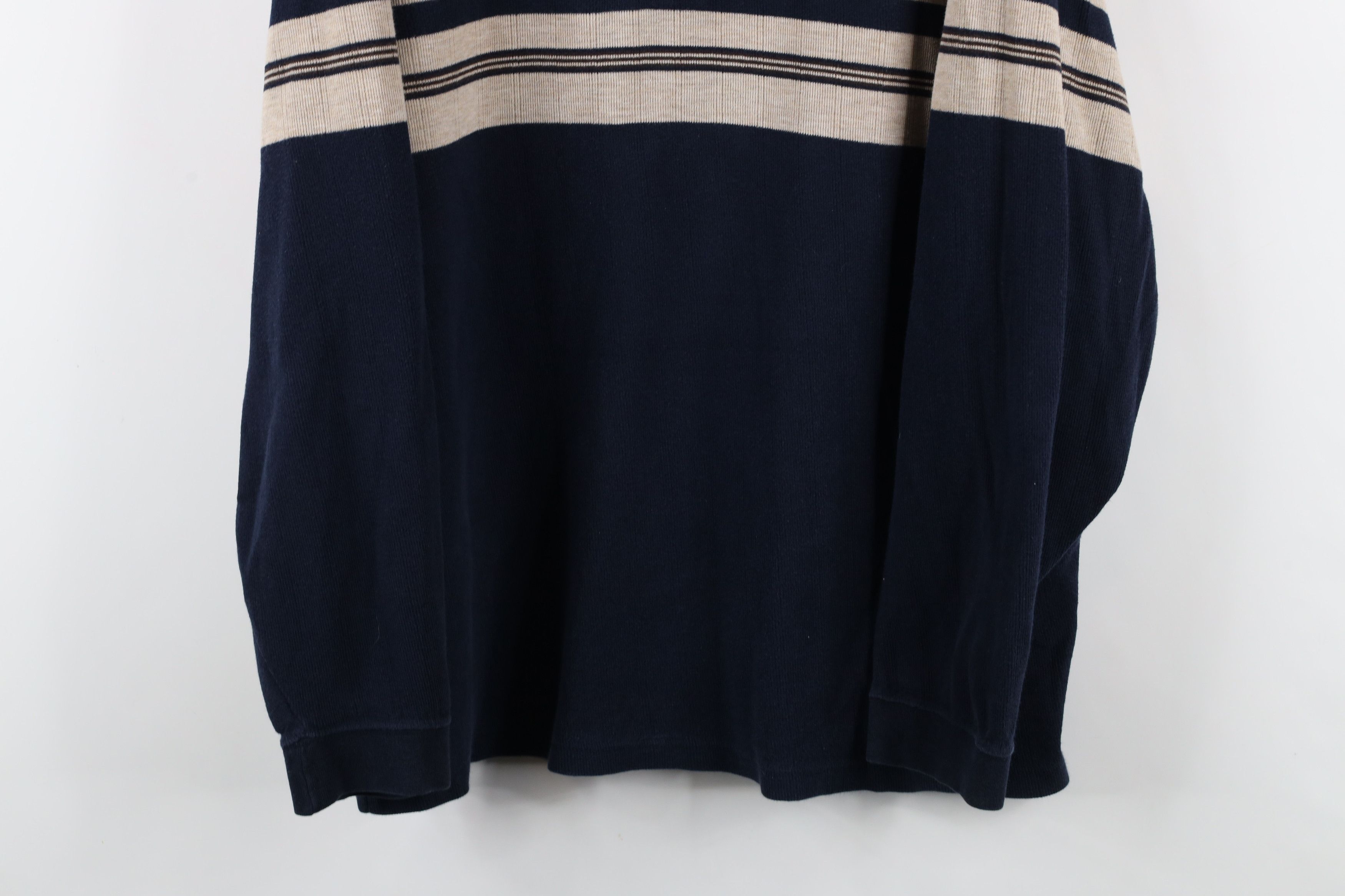 Vintage Vintage 90s Streetwear Striped Ribbed Knit Long Sleeve Polo Size US XL / EU 56 / 4 - 3 Thumbnail