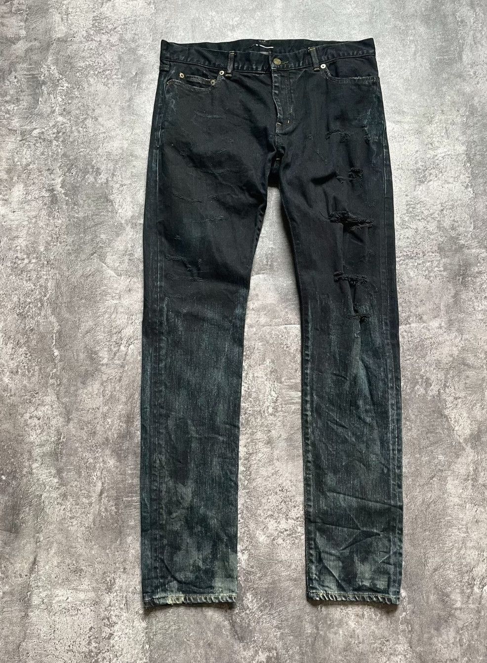 Saint Laurent Paris saint Laurent parisFall/Winter 16 Black Chain Greasy Scrub Size US 33 - 1 Thumbnail