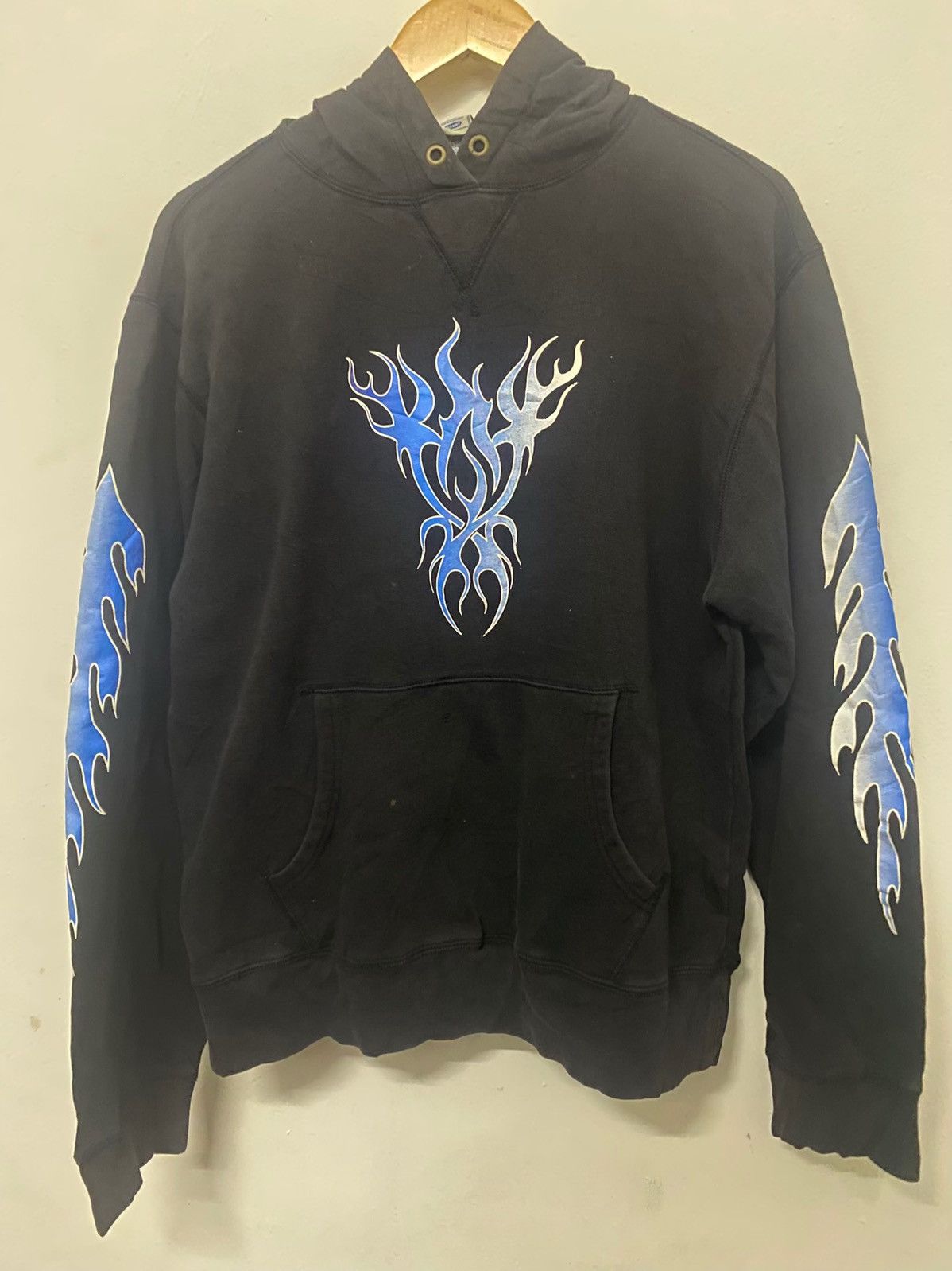 Old Navy Old Navy Tribal Flame Hoodie Black Blue Y2K Streetwear Size US L / EU 52-54 / 3 - 1 Thumbnail