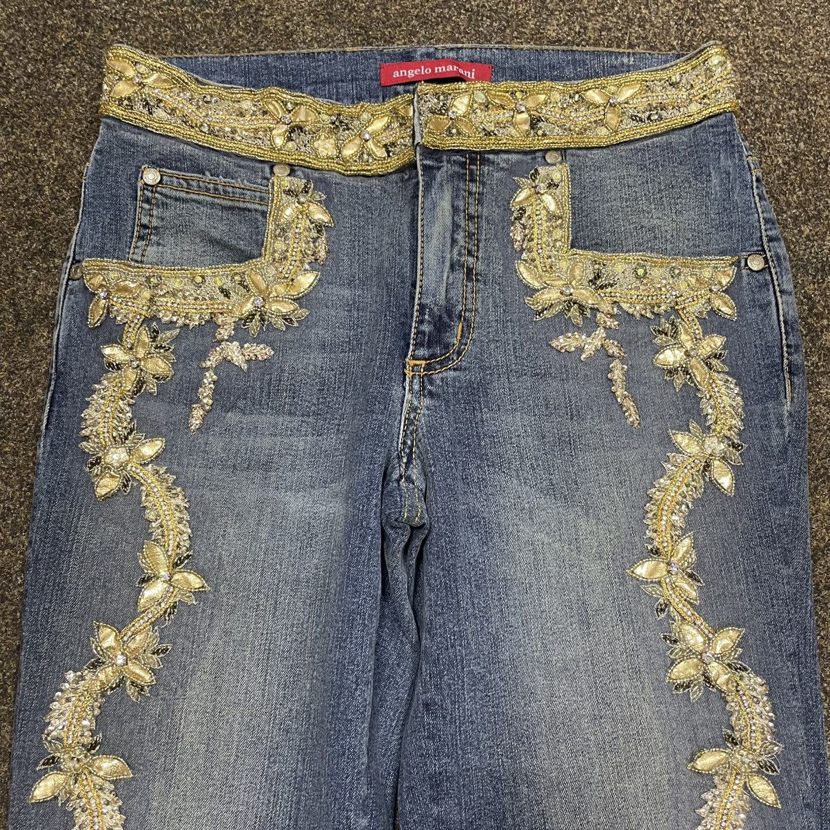 Vintage Vintage Y2K Flare Jeans Sun Faded 90s Streetwear Logo Boxy Size 32" / US 10 / IT 46 - 4 Thumbnail
