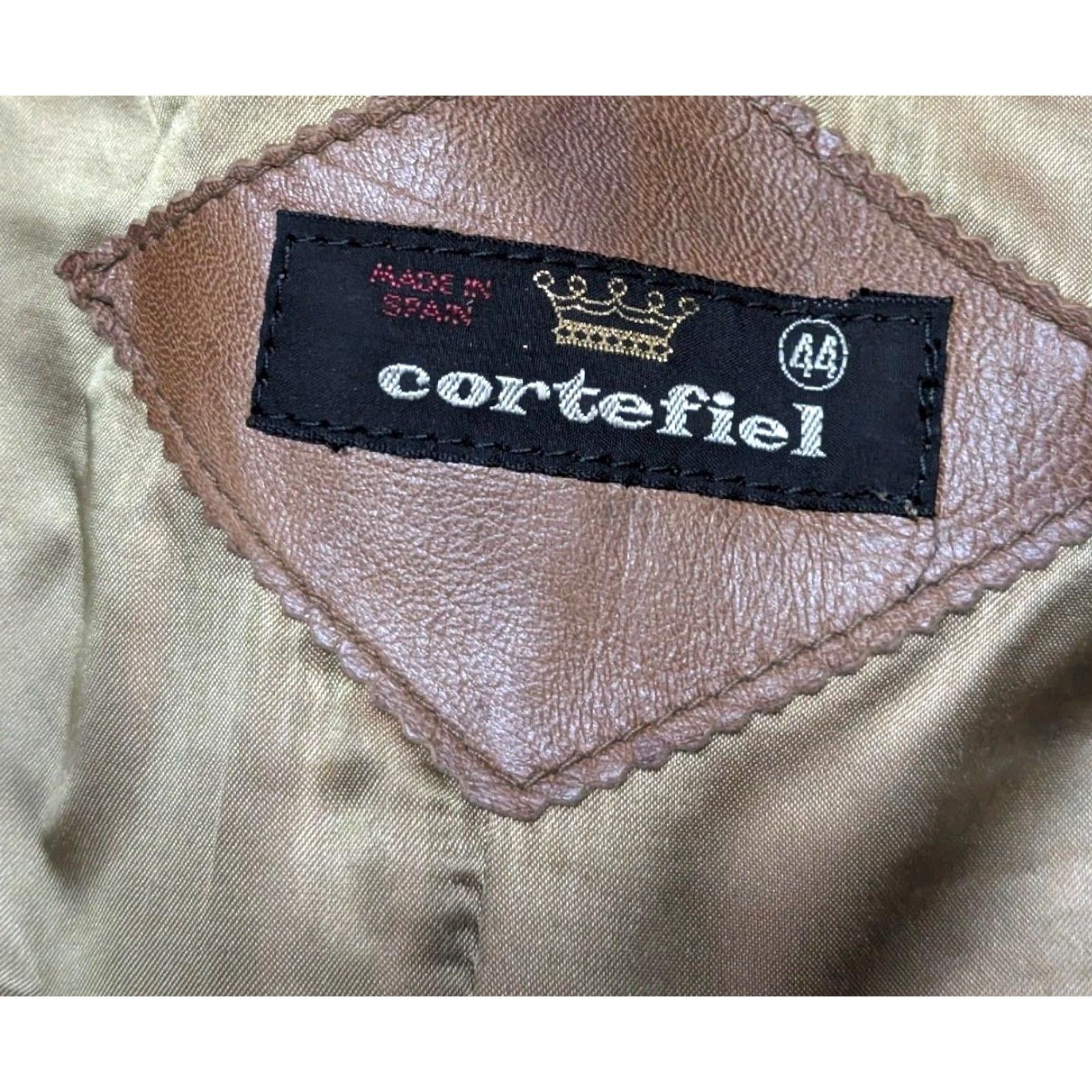 Vintage VINTAGE Cortefiel leather 44 brown PATINA overcoat jacket NORFOLK belted Size US L / EU 52-54 / 3 - 4 Thumbnail