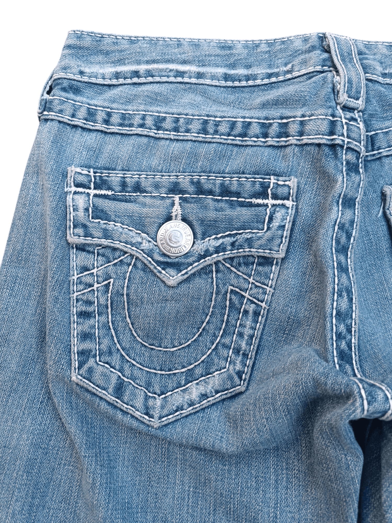American Apparel × True Religion FLARED 💥 TRUE RELIGION DISTRESSED JOEY BIG T DENIM TR13 Size 27" / US 4 / IT 40 - 15 Thumbnail