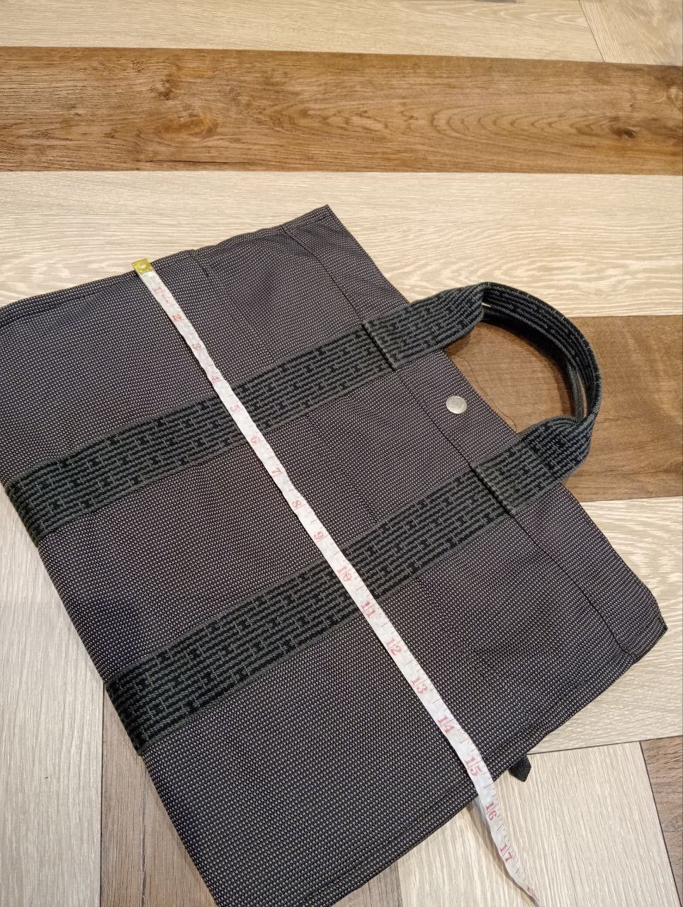 Hermes HERMES HERLINE GRAY CANVAS TOTE BAG Size ONE SIZE - 12 Thumbnail