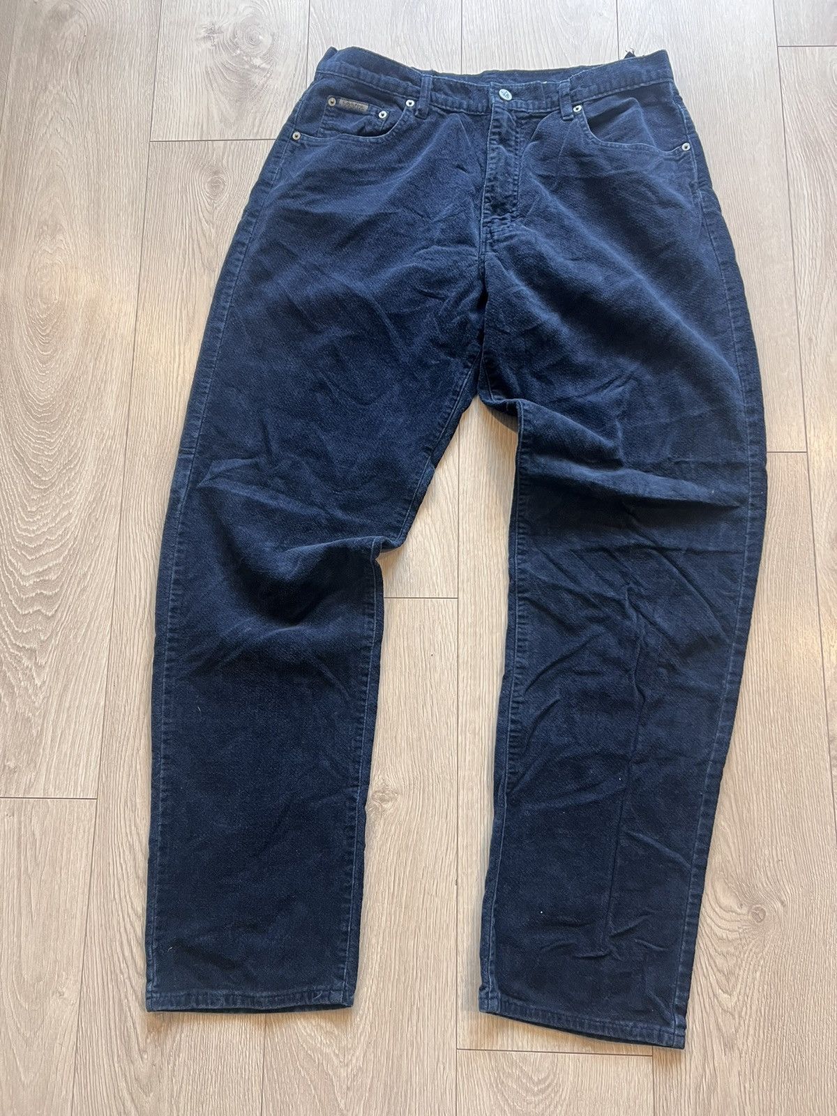 Calvin Klein × Vintage Vintage Calvin Klein 90s Crushed Velvet Pants 34 x 34 1997 Size US 34 / EU 50 - 3 Thumbnail