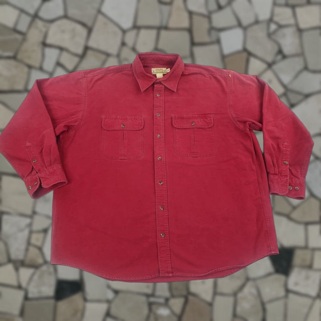 Vintage Cabela's Shirt Mens 2XL Tall Red Heavyweight Chamois Button-Up Long Sleeve Work Shirt Mens 2XL Tall Red Heavyweight Chamois Button-Up Long Sleeve Work Size US XXL / EU 58 / 5 - 1 Thumbnail
