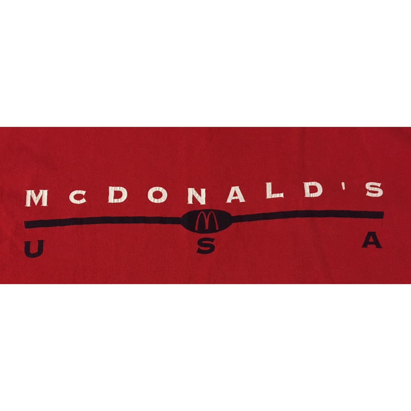 Vintage Vtg McDonalds USA Faded Promo Shirt L Fast Food Burger Big Mac Snack Grunge 90s Shirt Mens Red 90s USA Fast Food Grunge McDonalds Size US M / EU 48-50 / 2 - 2 Thumbnail
