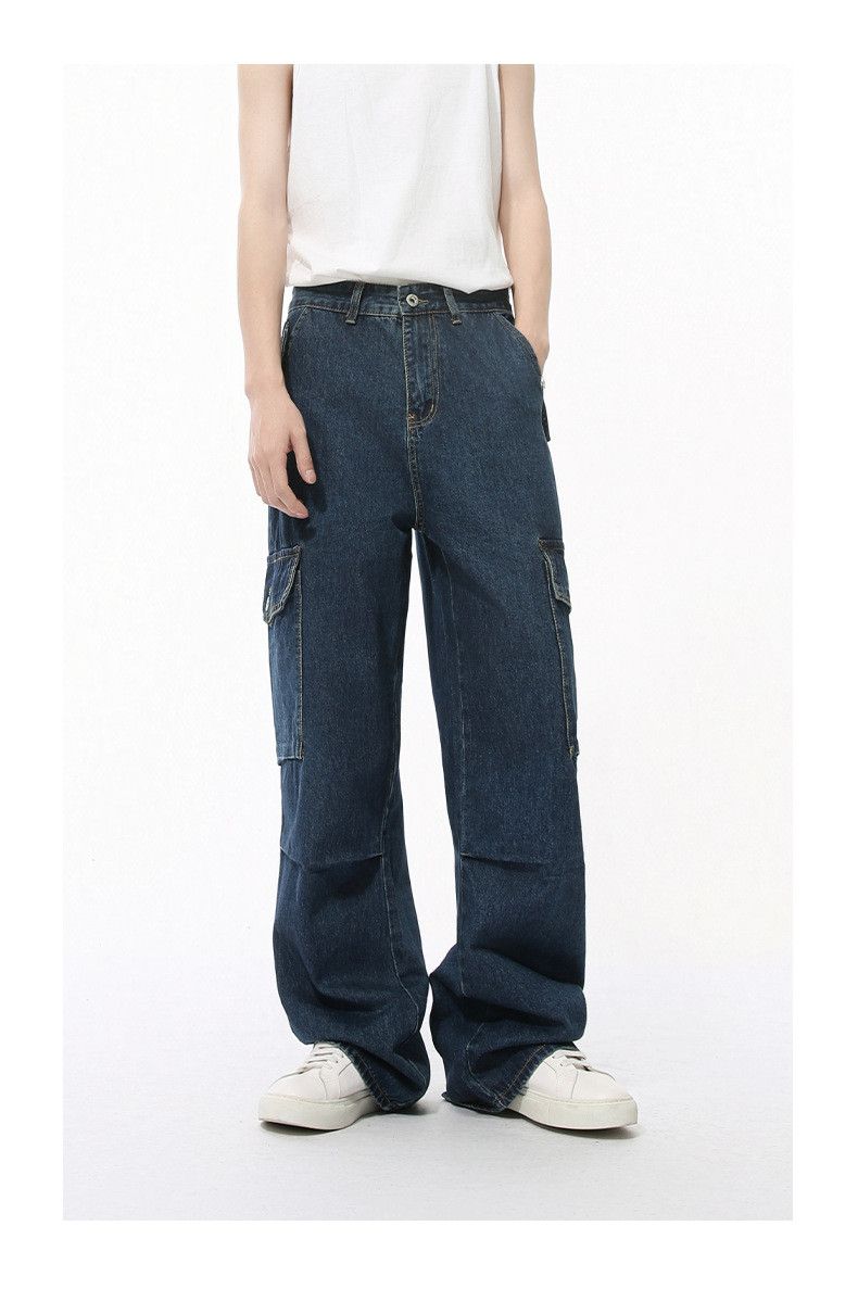 Japanese Brand × Jean Japanese retro multi-pocket straight-leg cargo jeans Size US 34 / EU 50 - 2 Thumbnail