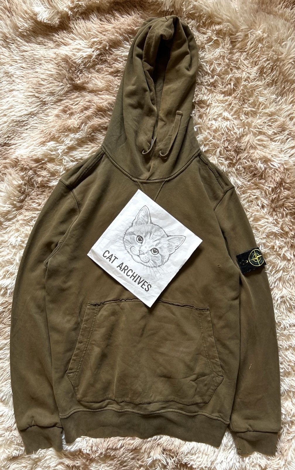 Stone Island 💥CRAZY💥 RARE COLOURED DISTRESSED STONE ISLAND GARMENT HOODIE Size US L / EU 52-54 / 3 - 19 Thumbnail