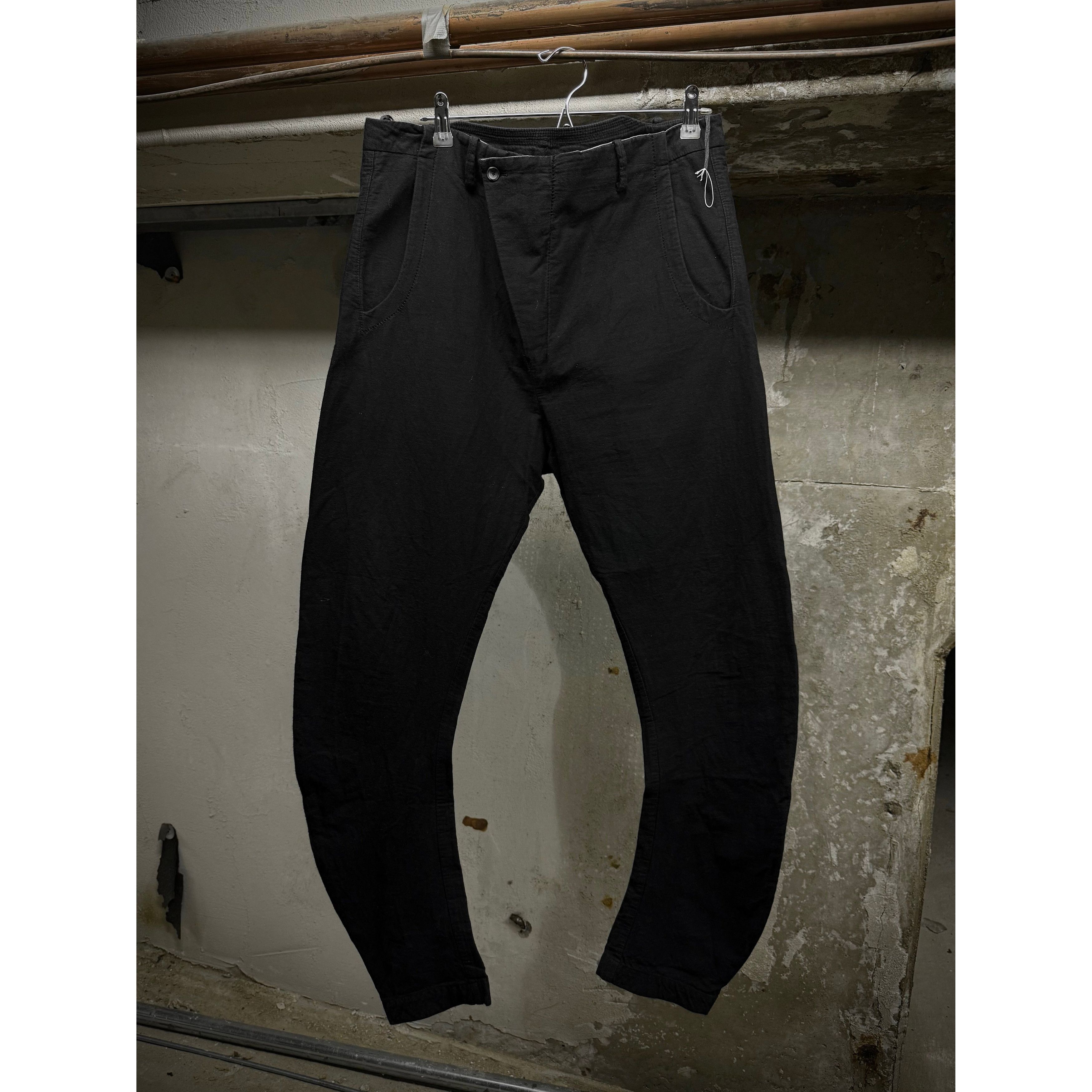 Masnada MASNADA Washed Black Asymmetric Fly Overlock J-cut Pants Size US 33 - 1 Thumbnail