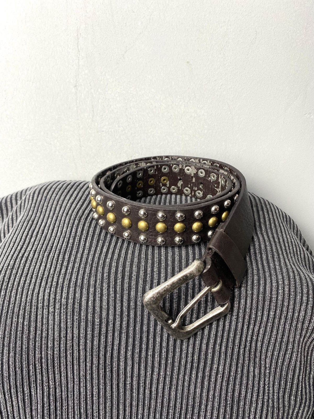 Japanese Brand × Vintage Y2K Vintage Metal Leather Belt Hype Drip Size ONE SIZE - 2 Thumbnail