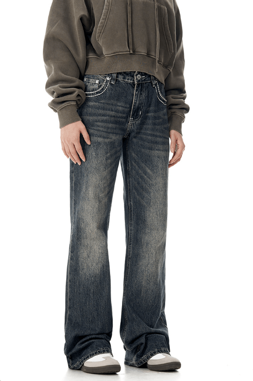Japanese Brand × Jean American retro straight washed loose versatile flared jeans Size US 32 / EU 48 - 3 Thumbnail