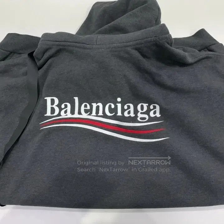 Balenciaga Balenciaga Gray Logo Print Hooded Sweatshirt. Size US M / EU 48-50 / 2 - 7 Thumbnail