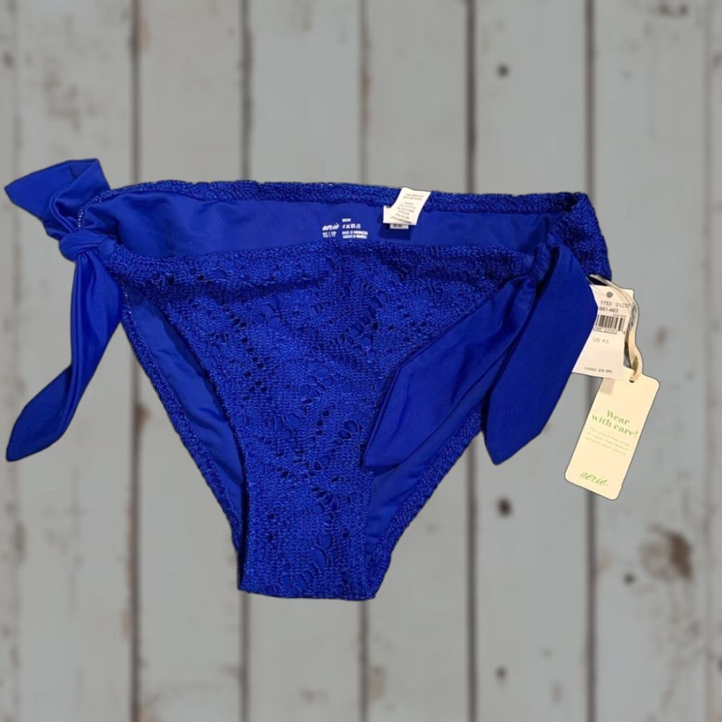 Vintage Aerie Bikini XS Blue NWT Bottoms Women XS Size 26" / US 2 / IT 38 - 1 Thumbnail