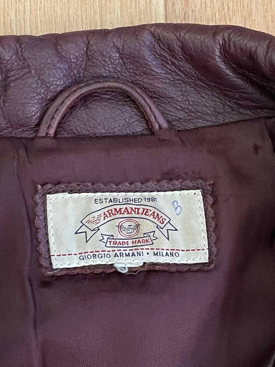 Giorgio Armani × Vintage Armani Women Leather Coat Burgundy Size L / US 10 / IT 46 - 4 Thumbnail