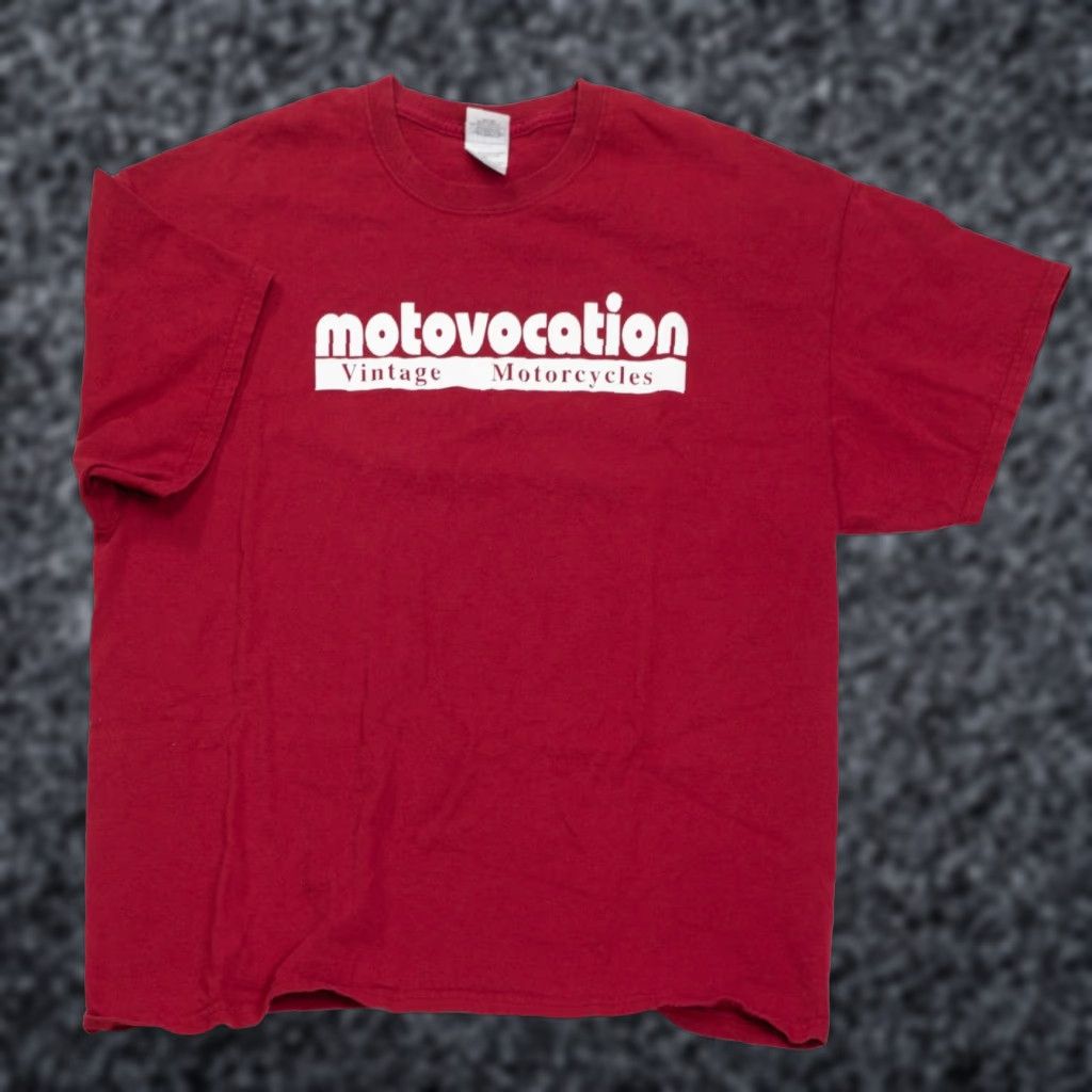Gildan VINTAGE Gildan T-Shirt XL Red Biker Motorcycle USA Logo 2000s 24x28 Mens Short Sleeve Crew Neck Motovocation Size XL Red Logo Approximately 24x28 Size US XL / EU 56 / 4 - 1 Thumbnail