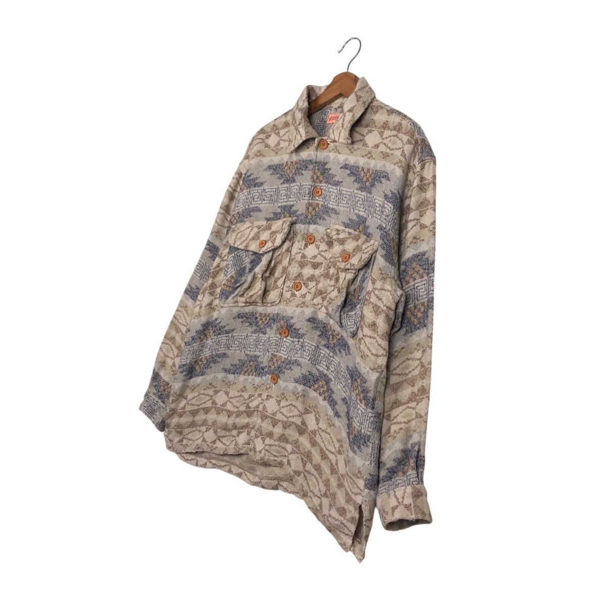Japanese Brand × Vintage Vintage Chore Button Jacket Brand Jake Navajo Native Design Size US L / EU 52-54 / 3 - 3 Thumbnail
