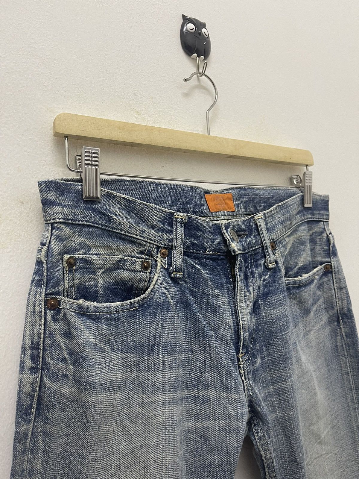 OMNIGOD Rare Vintage OMNIGOD Buckle Back Distressed Japan Denim Size US 30 / EU 46 - 6 Thumbnail