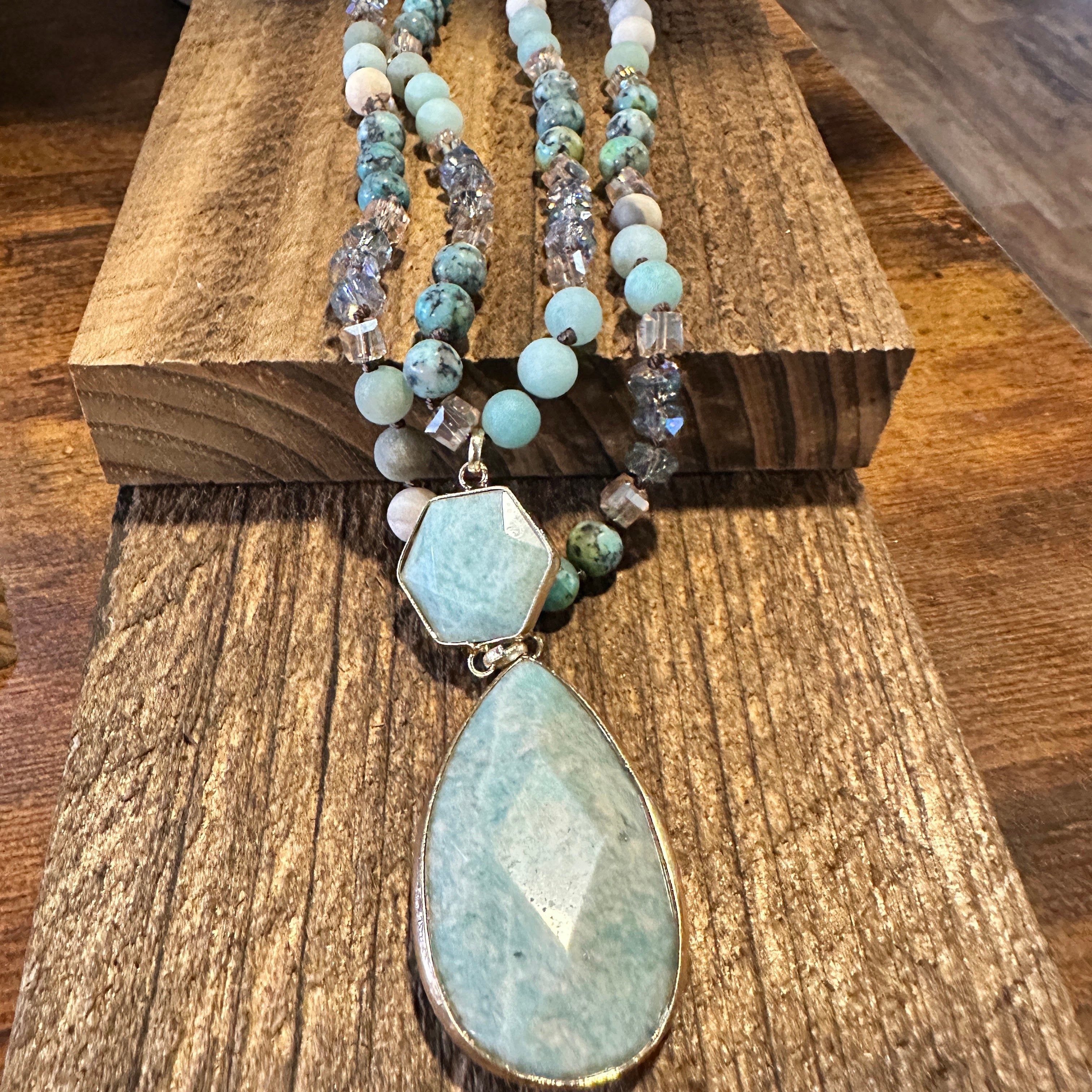 Other Bohemian Natural Stone Beads Pendant Necklace with Family Tr Size ONE SIZE - 1 Thumbnail