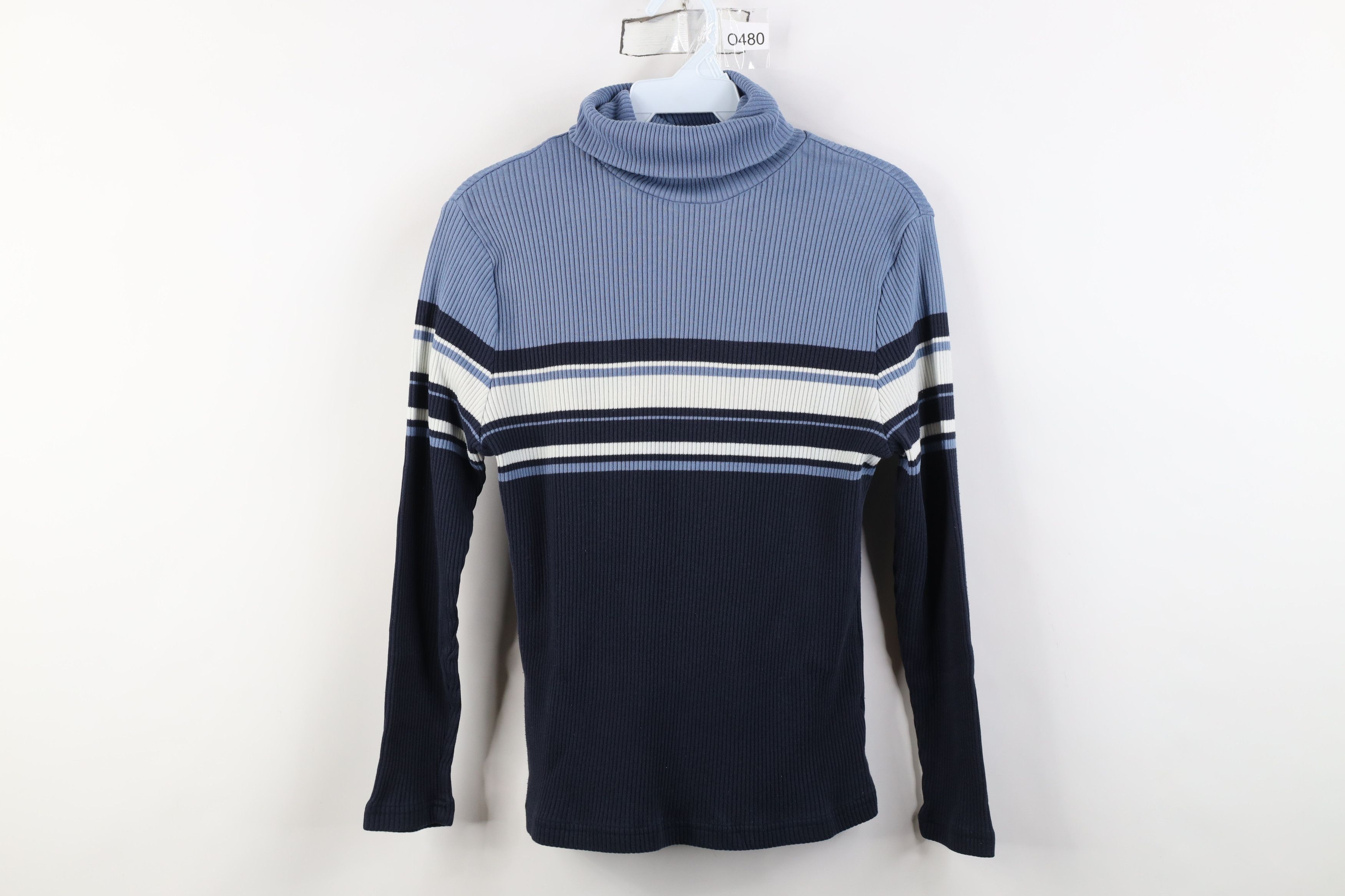 Vintage Vintage 90s Y2K Dawsons Creek Striped Knit Turtleneck Shirt Size L / US 10 / IT 46 - 1 Thumbnail