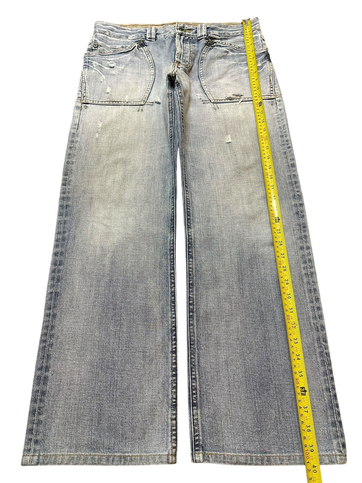 Hysteric Glamour Vintage Japanese Brand Blue Faded Wash Style Baggy Jeans Size US 34 / EU 50 - 12 Thumbnail