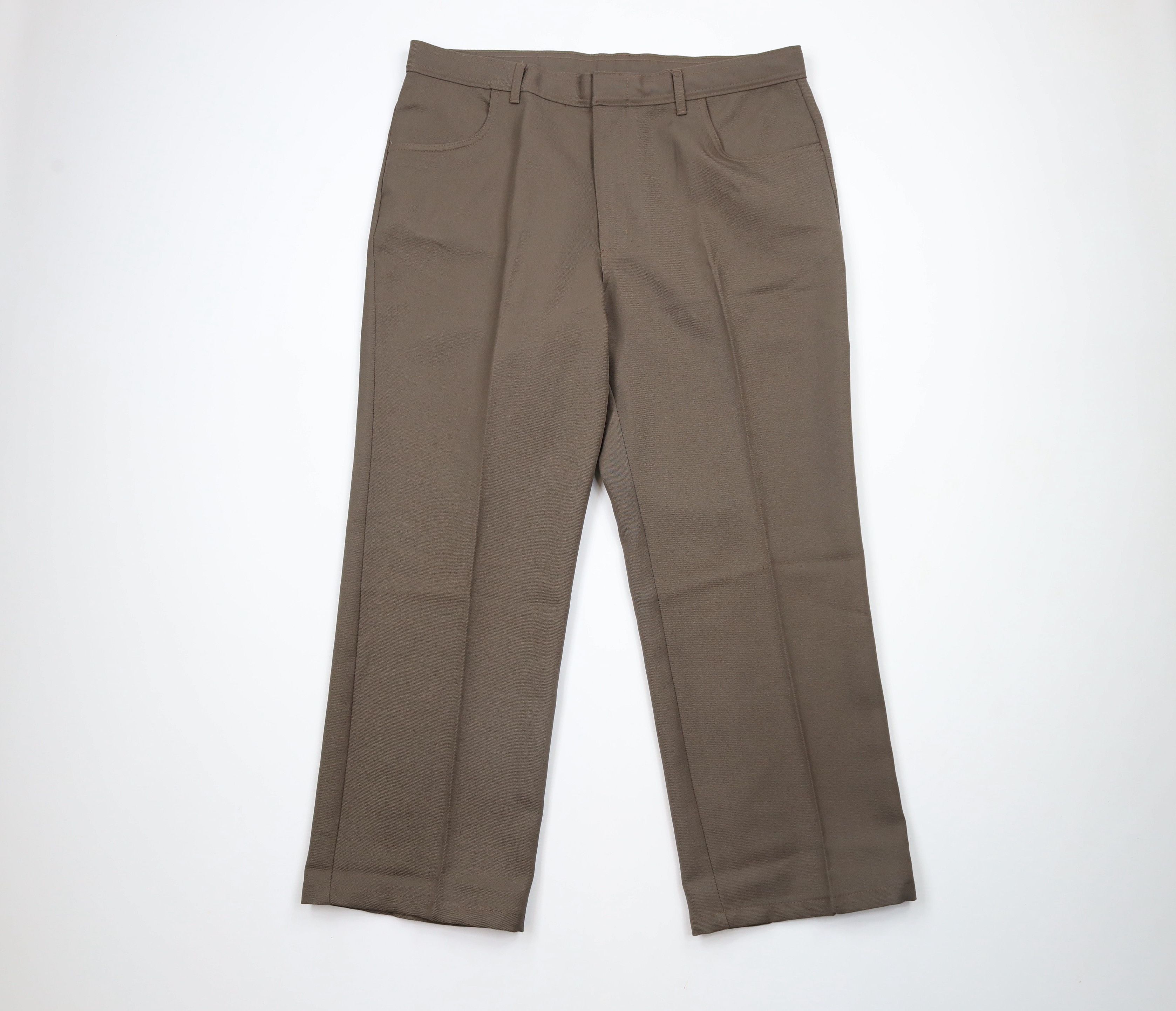 Vintage Vintage 90s Streetwear Flared Wide Leg Chino Pants Brown Size US 38 / EU 54 - 1 Thumbnail