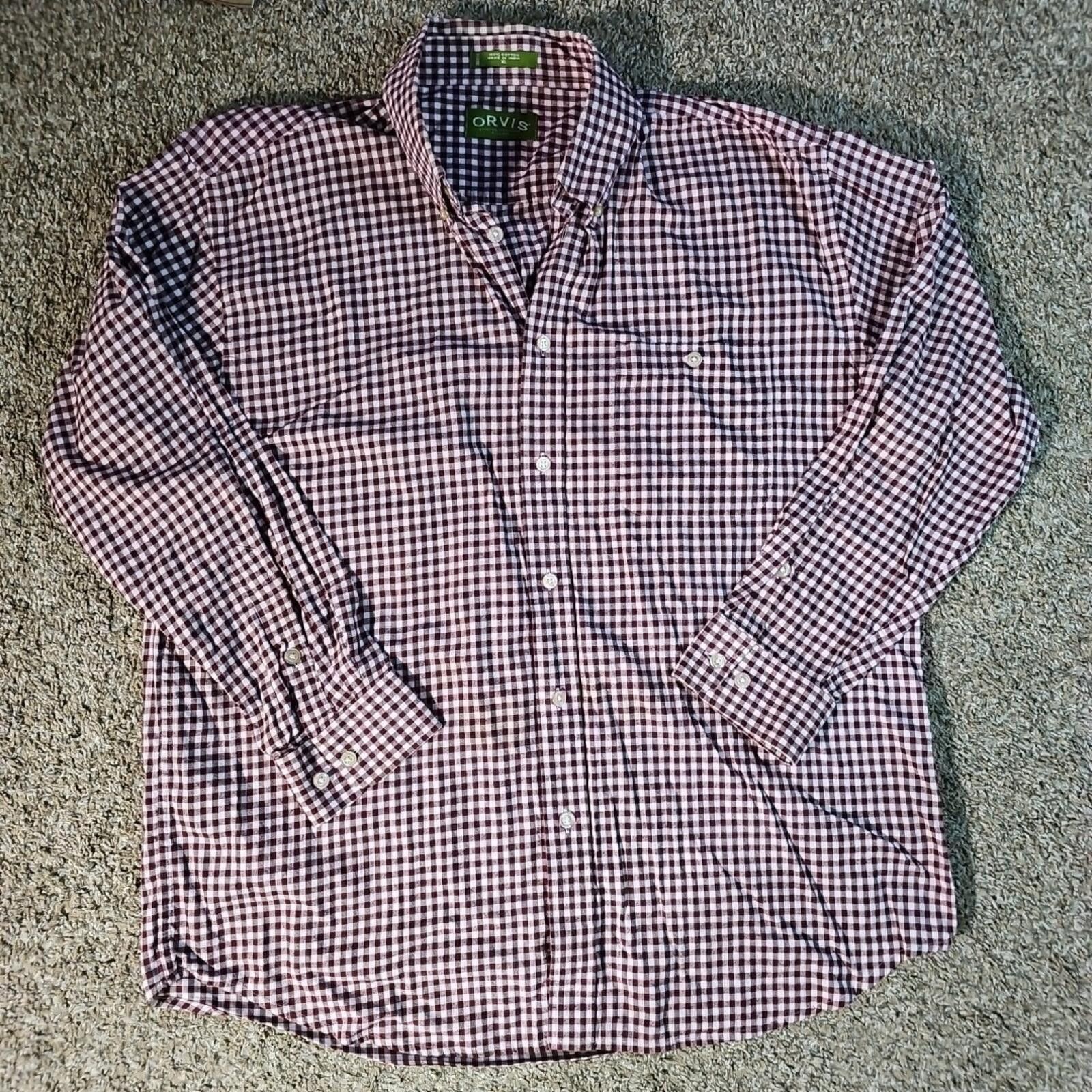 Orvis Orvis Checkered XL Button Up Shirt Stained Size US XL / EU 56 / 4 - 1 Thumbnail