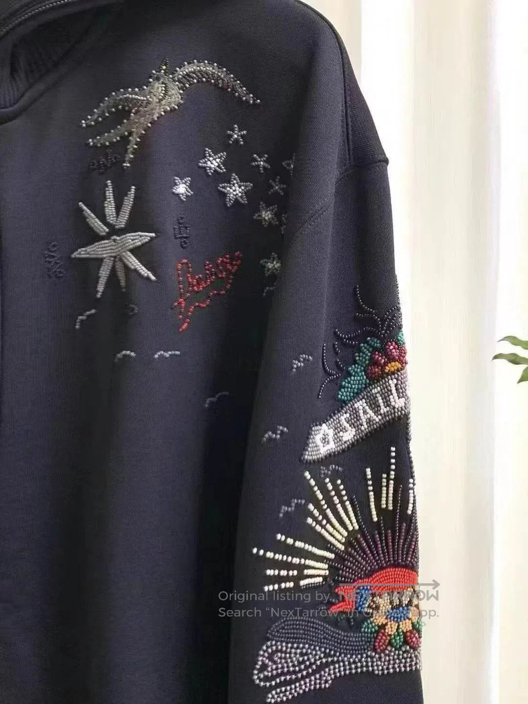 Valentino Black Embroidered Zip-Up Sweatshirt. Size US L / EU 52-54 / 3 - 5 Thumbnail