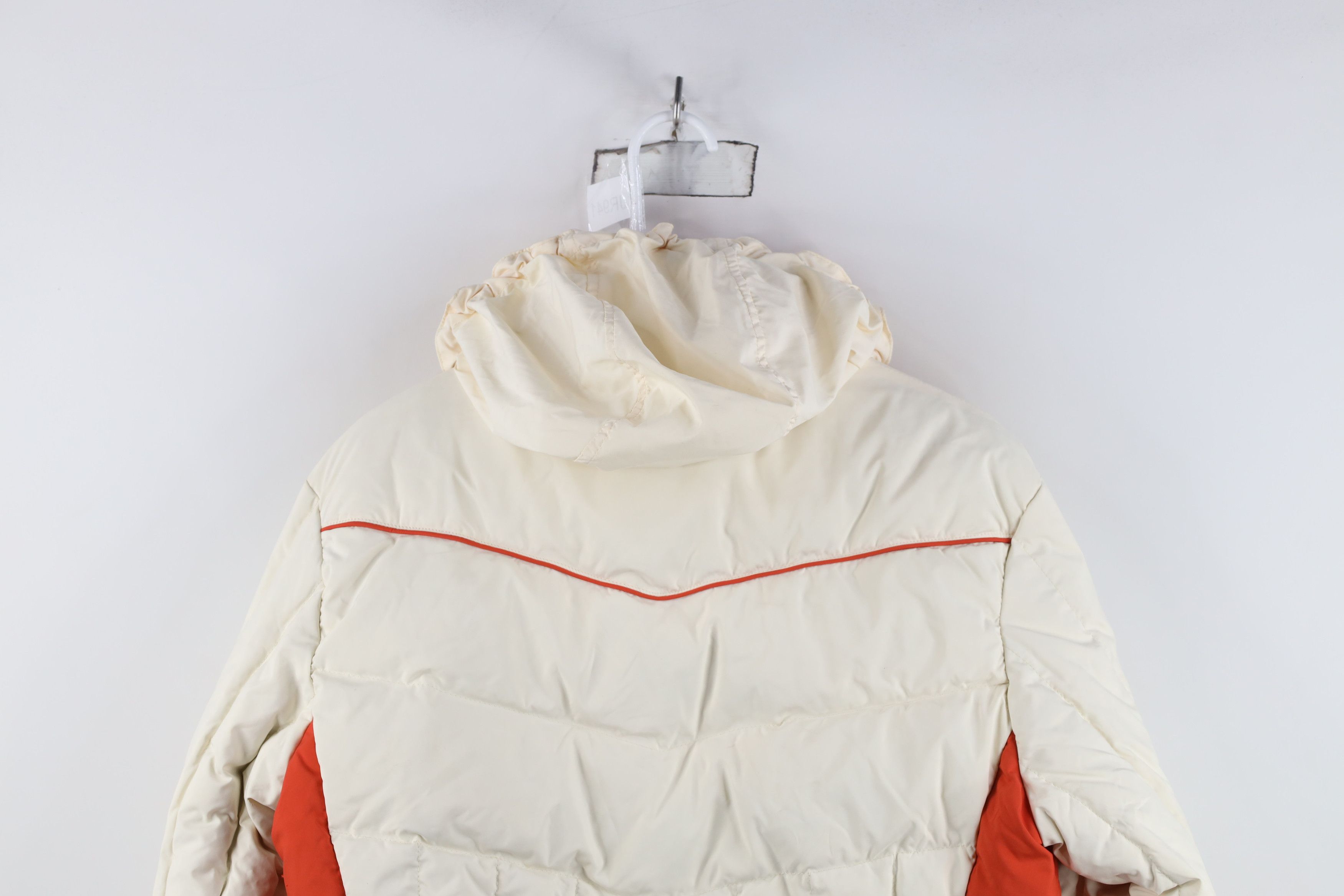 L.L. Bean Vintage LL Bean Block Duck Down Hooded Puffer Jacket Cream Size M / US 6-8 / IT 42-44 - 16 Thumbnail