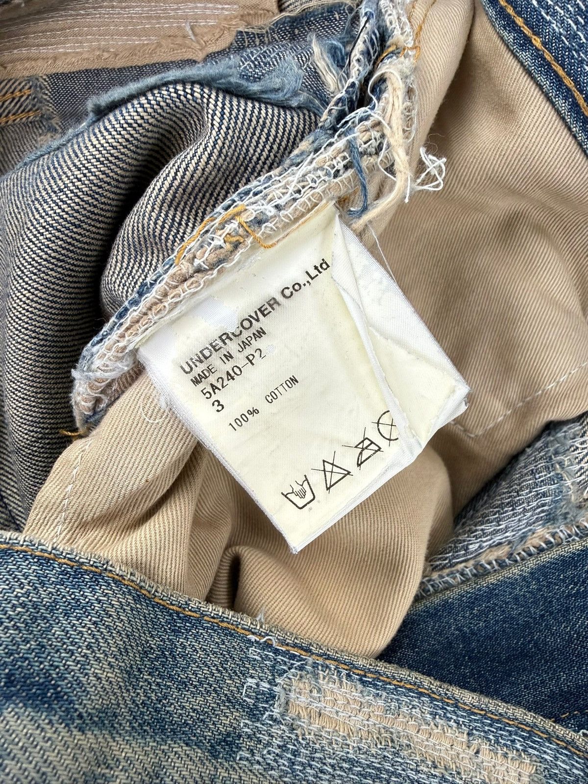 Undercover AW05 Undercover 85 ‘Arts & Crafts’ Blue Unaltered Denim Jeans Size US 35 - 6 Thumbnail